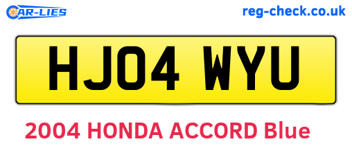 HJ04WYU are the vehicle registration plates.