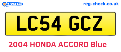 LC54GCZ are the vehicle registration plates.