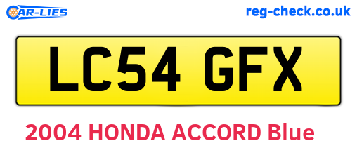 LC54GFX are the vehicle registration plates.