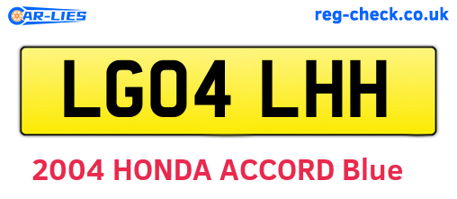 LG04LHH are the vehicle registration plates.
