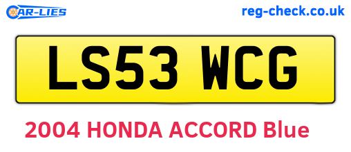 LS53WCG are the vehicle registration plates.