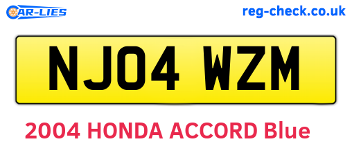 NJ04WZM are the vehicle registration plates.
