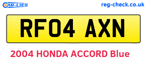 RF04AXN are the vehicle registration plates.