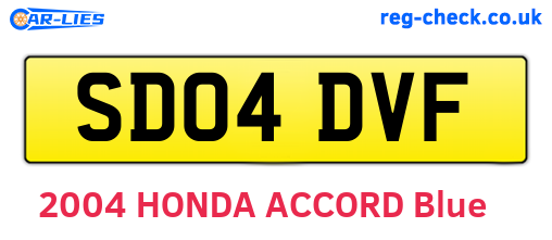 SD04DVF are the vehicle registration plates.