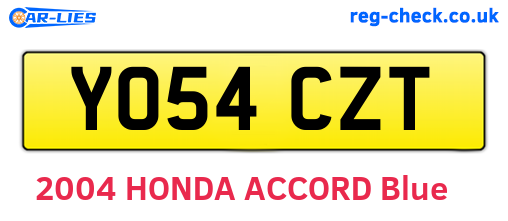YO54CZT are the vehicle registration plates.