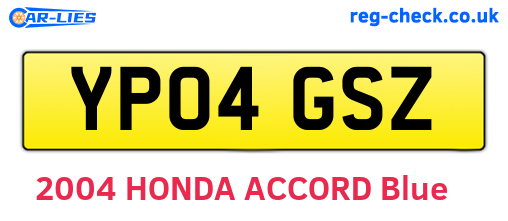 YP04GSZ are the vehicle registration plates.