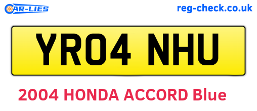 YR04NHU are the vehicle registration plates.