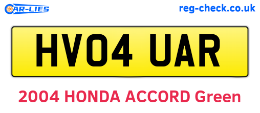 HV04UAR are the vehicle registration plates.