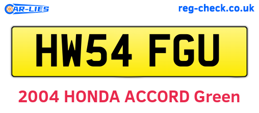 HW54FGU are the vehicle registration plates.