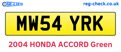 MW54YRK are the vehicle registration plates.