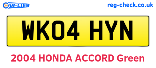 WK04HYN are the vehicle registration plates.