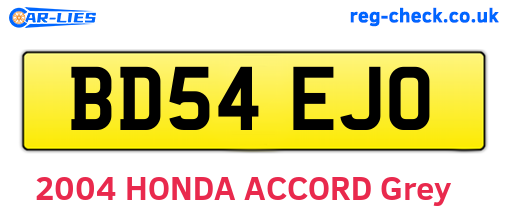 BD54EJO are the vehicle registration plates.