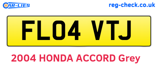FL04VTJ are the vehicle registration plates.
