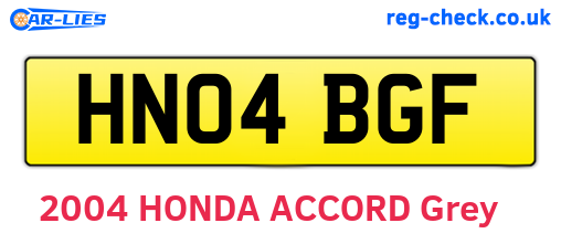HN04BGF are the vehicle registration plates.