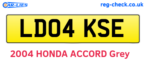 LD04KSE are the vehicle registration plates.
