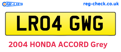 LR04GWG are the vehicle registration plates.