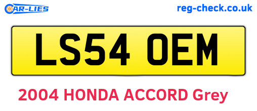 LS54OEM are the vehicle registration plates.