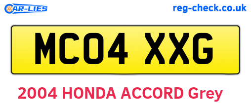 MC04XXG are the vehicle registration plates.