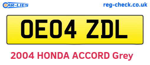 OE04ZDL are the vehicle registration plates.