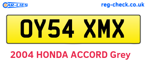 OY54XMX are the vehicle registration plates.