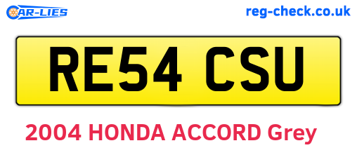RE54CSU are the vehicle registration plates.
