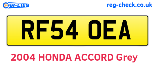 RF54OEA are the vehicle registration plates.