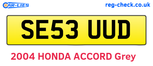 SE53UUD are the vehicle registration plates.