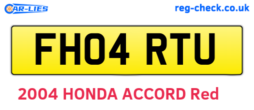FH04RTU are the vehicle registration plates.