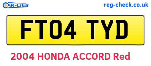 FT04TYD are the vehicle registration plates.