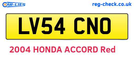 LV54CNO are the vehicle registration plates.