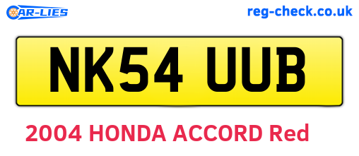 NK54UUB are the vehicle registration plates.