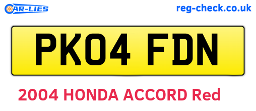 PK04FDN are the vehicle registration plates.