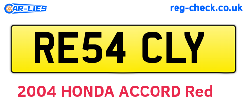 RE54CLY are the vehicle registration plates.