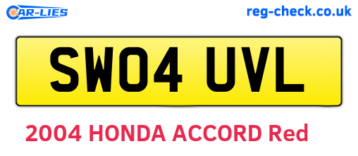 SW04UVL are the vehicle registration plates.