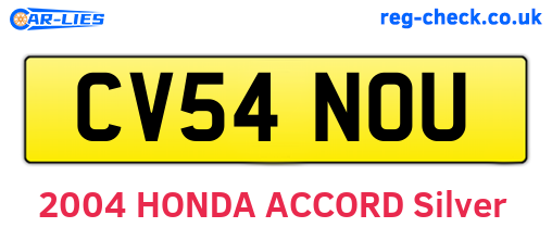 CV54NOU are the vehicle registration plates.