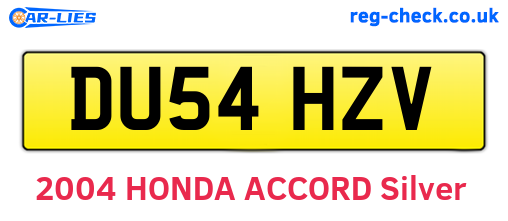 DU54HZV are the vehicle registration plates.