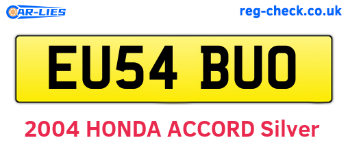 EU54BUO are the vehicle registration plates.