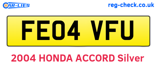 FE04VFU are the vehicle registration plates.