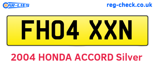 FH04XXN are the vehicle registration plates.