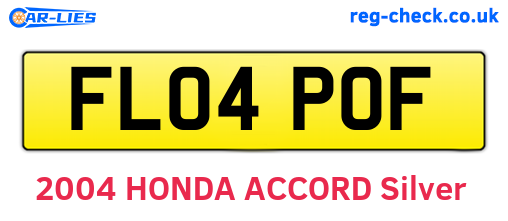 FL04POF are the vehicle registration plates.
