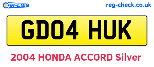 GD04HUK are the vehicle registration plates.