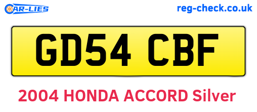 GD54CBF are the vehicle registration plates.