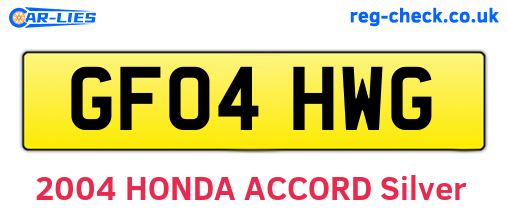 GF04HWG are the vehicle registration plates.