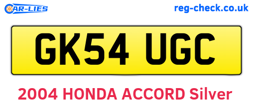 GK54UGC are the vehicle registration plates.