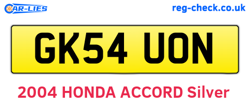 GK54UON are the vehicle registration plates.