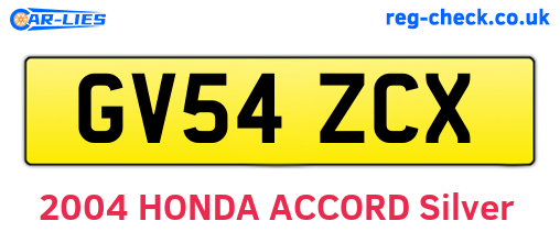 GV54ZCX are the vehicle registration plates.