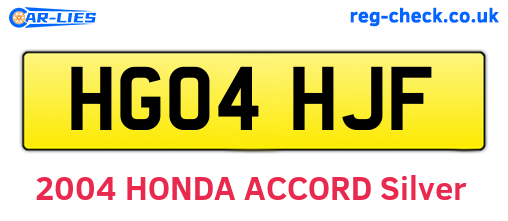 HG04HJF are the vehicle registration plates.