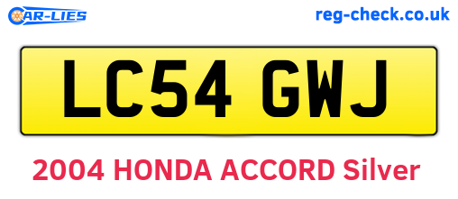 LC54GWJ are the vehicle registration plates.