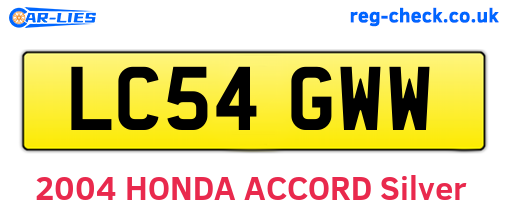 LC54GWW are the vehicle registration plates.