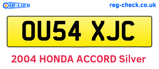 OU54XJC are the vehicle registration plates.